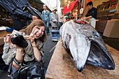 Japan,Tokyo,Tsukiji Market,Retail Tuna Fish Stall