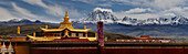 Tagong Si Monastery Buddhist temple and historic landmark. Mountain landscape.
