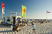 Beach kiosk, sandbank near Nebel, Amrum, North Frisian Islands, Schleswig-Holstein, Germany