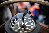 Compass on an old sailing ship, Holland, Europe