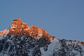 View to Aiguille du Midi, Mont Blanc range, Chamonix, Savoy, France