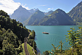 Dampfschiff auf dem Urnersee, Kanton Uri, Zentralschweiz, Schweiz, Europa