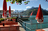Ausflugsschiff am Vierwaldstättersee, Kanton Schwyz, Zentralschweiz, Schweiz, Europa