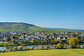 Blick auf Leiwen, Mosel, Rheinland-Pfalz, Deutschland