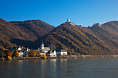 Kamp-Bornhofen mit den Burgen Sterrenberg und Liebenstein, Rhein, Rheinland-Pfalz, Deutschland