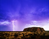 LIGHTNING STRIKE AYERS ROCK ULURU NATIONAL PARK NORTHERN TERRITORY AUSTRALIA