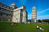 Duomo and the Leaning Tower  Piazza dei Miracoli  Pisa  Tuscany, Italy.