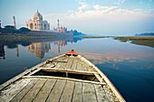 Taj Mahal, seen from the East along the Yamuna River  Uttar Pradesh  Agra, India, Ganges River