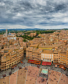 Siena, Sienna, Italy, Europe, Tuscany, Toscana, roofs, Piazza, del Campo. Siena, Sienna, Italy, Europe, Tuscany, Toscana, roofs, Piazza, del Campo