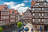 Traditional houses in Homberg Efze on the German Fairy Tale Route, Hesse, Germany, Europe