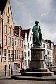 Jan van Eyckplein Square, a former large trade area during the Middle Ages  Bruges, Flanders, Belgium