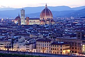 Santa Maria del Fiore Cathedral seen from Piazzale Michelangelo, Florence, Italy