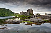 Eilean Donan castle and Loch Duich, Dornie, Highlands Region, Scotland, UK