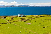 Old farmhouse, Inner Sound towards Island of Raasay, Wester Ross in the North West Highlands of Scotland, United Kingdom, Europe