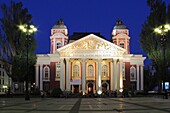 National Theatre at Night, Sofia, Bulgaria