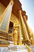 Thailand, Bangkok, Wat Phra Kaeo Temple, Grand Palace, Kinaree statue in front of the Royal Panteon