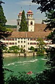 Monastery Rheinau, Switzerland, located at an island in the river Rhine