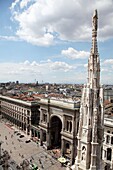 Panoramic view from Duomo Cathedral of Milan, Italy, Europe