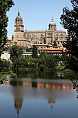 View of the Cathedral and the river Tormes, Salamanca, Castilla y Leon, Spain, Europe