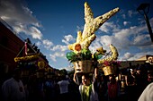 A ´china oaxaquena´ dances balancing a basket of flowers on her head in during the Guelaguetza parade in Oaxaca, Mexico, July 21, 2012  Oaxaca commemorates the ´Guelaguetza,´ an annual celebration by all seven of the state´s regions, as they converge on t