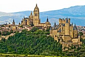 Alcazar and Cathedral Segovia, Castile La Mancha, Spain