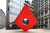 NEW YORK, MAY 12: Isamu Noguchi´s Red Cube sculpture sits in front of the Brown Brothers Harriman building, in New York, New York on jun 12, 2012