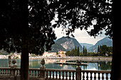 View over Lake Garda to Riva del Garda, Trentino, Italy, Europe