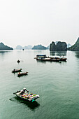 Traditional boats in Halong Bay, north of Vietnam, Asia