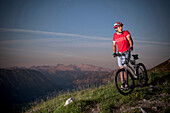 Mountain biker off-roading, Styria, Austria