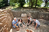 Europe, italy, tuscany, vetulonia, etruscan ruins, location poggiarello renzetti, archaeological excavations, find domus hellenistic period