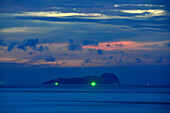 View of an insland at night, Andaman Sea, Souththailand, Thailand, Asia