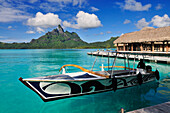 Mount Otemanu and Saint Regis Bora Bora Resort, Bora Bora, Society Islands, French Polynesia, Windward Islands, South Pacific