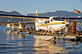 Harbour Air floatplanes at Vancouver Harbour Water Airport, Vancouver, British Columbia, Canada