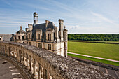 View of the park from the terrace of the ChÃ¢teau de Chambord, France