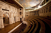 Proscenium and cavea of the Teatro Olimpico (Olympic Theatre) by architect Andrea Palladio, Vicenza, Italy