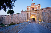 Main Gate at dusk, , Mdina, Malta