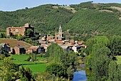 Saint-Izaire village in Aveyron region, France