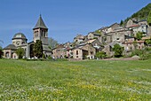 Montjaux village in Aveyron region, France