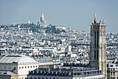 Paris: the tower Saint Jacques and the mound Montmartre
