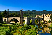 Spain , Catalonia ,Girona Province,Medieval Town of Besalu City, Besalu Bridge