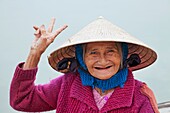 Vietnam,Hoi An,Portrait of Lady Wearing Conical Hat