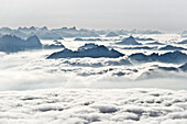 view from the summit of the Zugspitze, Garmisch-Partenkirchen, Bavaria, Germany