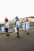 Band at the carnival procession, Morgenstraich, Carnival of Basel, canton of Basel, Switzerland