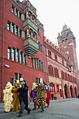 Band at the carnivals procession, Morgenstraich, Carnival of Basel, canton of Basel, Switzerland