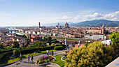 Stadtpanorama Florenz vom Piazzale Michelangelo, Toskana, Italien, Europa