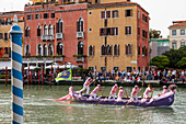 Historic rowing regatta on the Grand Canal, Venice, Venetia, Italy, Europe