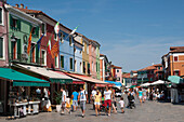 Tourists in Burano, Burano, Venice, Venezia, Italy, Europe