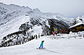 In the ski resort over Courmayeur, Aosta Valley, Italy