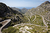 Legendary road 'The Snake' to Sa Calobra, MA-2141, Tramuntana mountains, Mallorca, Balearic Islands, Spain