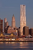 WOOLWORTH BUILDING  AND GEHRY TOWER DOWNTOWN MANHATTAN NEW YORK CITY USA
